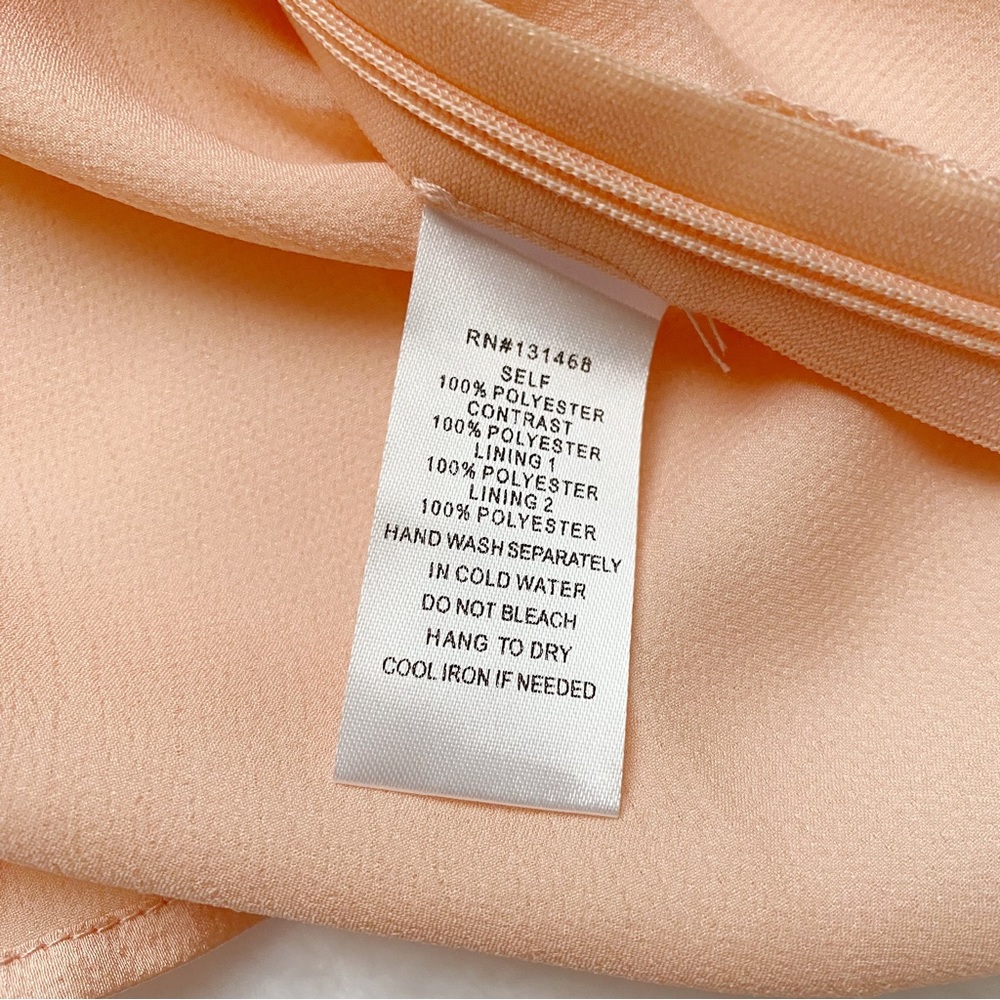 NWT Peach & Cream Color Block Twisted Front Blouse - Picture 9 of 11